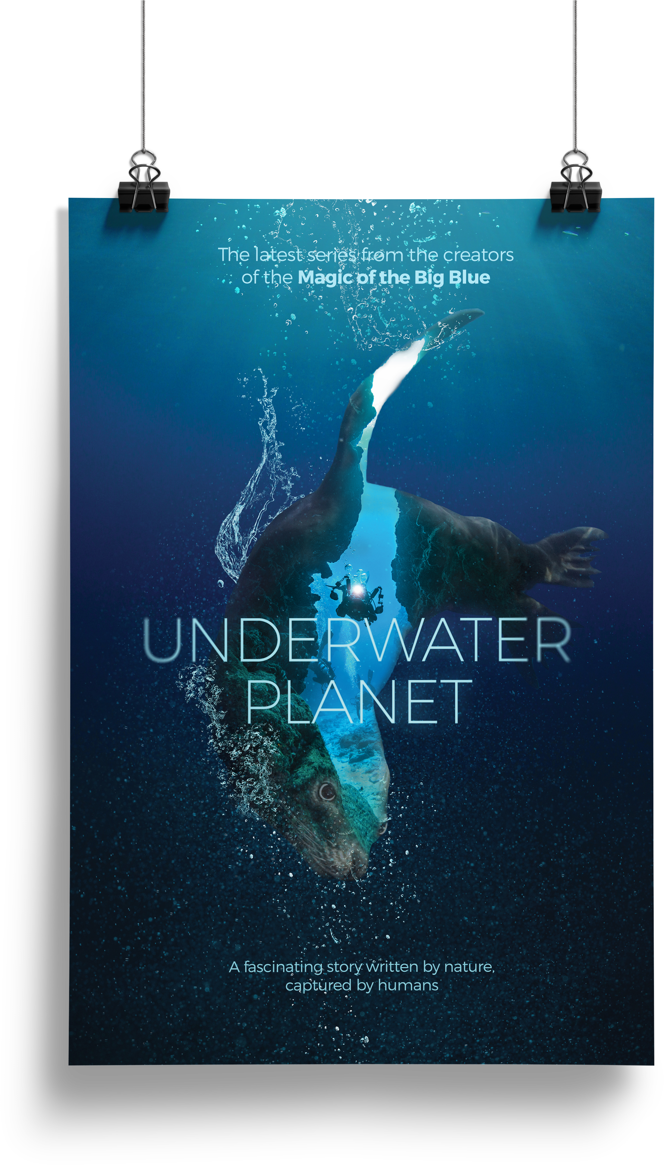 Underwater Planet Series Poster PNG with transparent background