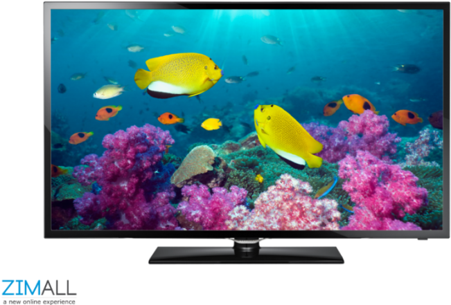 Underwater Scene Displayedon L E D T V PNG with transparent background