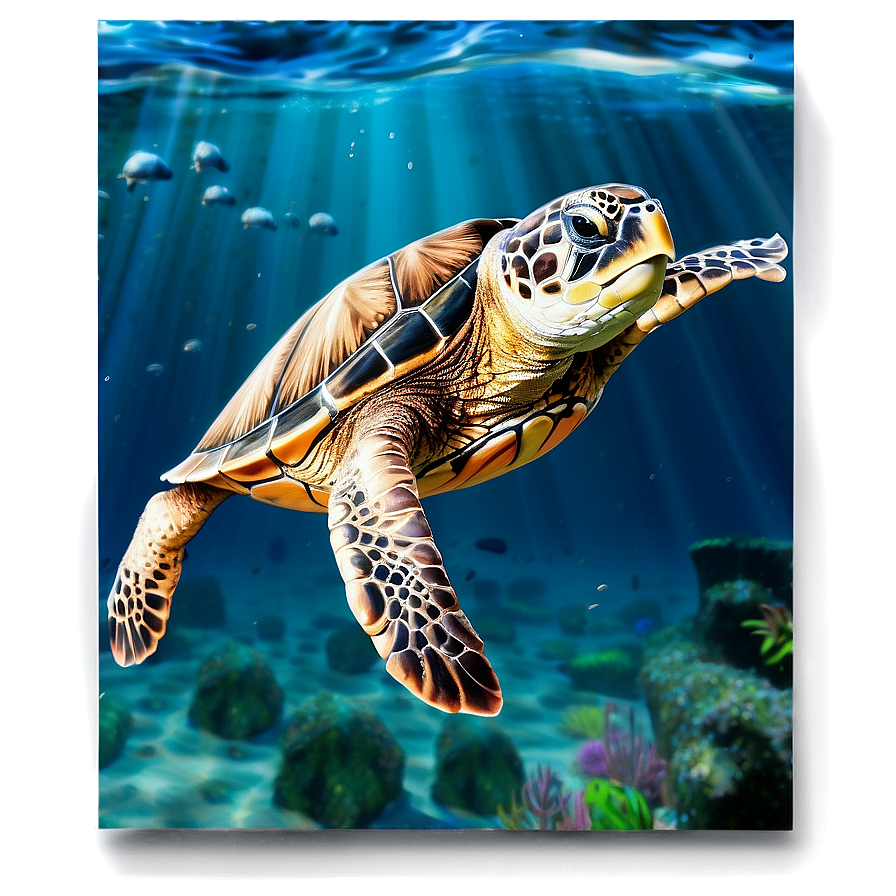 Underwater Sea Turtle Scene Png 58