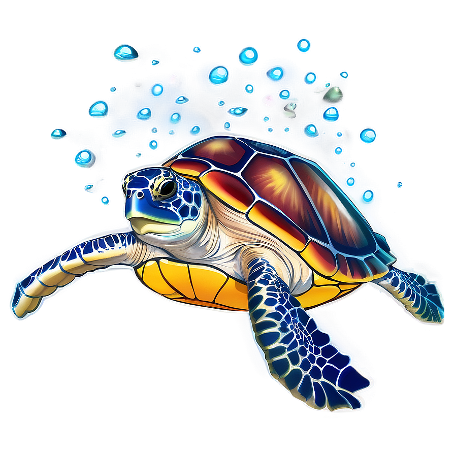 Underwater Sea Turtle Scene Png Mbn14