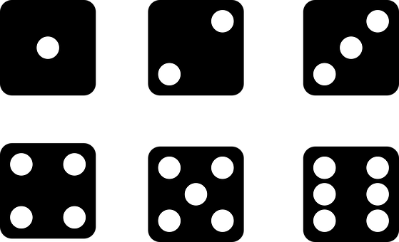Unfolded Dice Pattern PNG with transparent background
