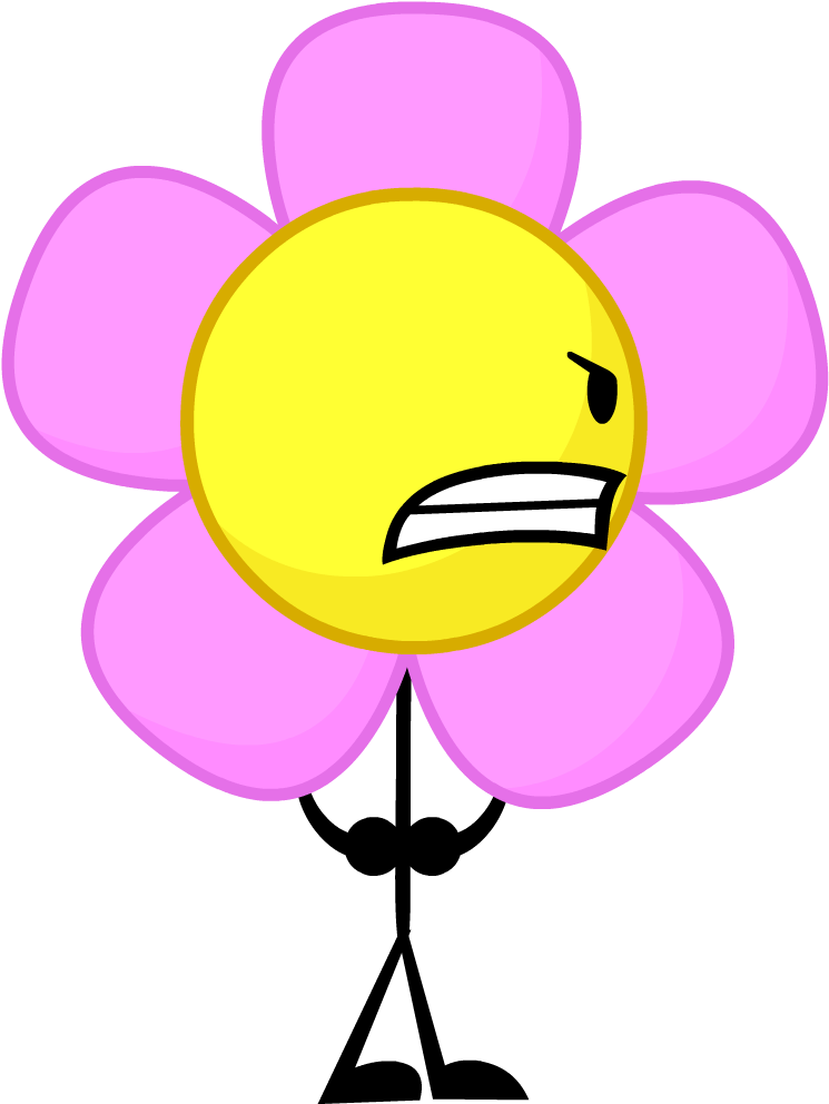 Unhappy Flower Cartoon PNG with transparent background