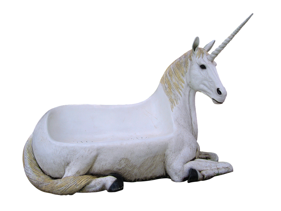 Unicorn Bathtub Sculpture PNG with transparent background