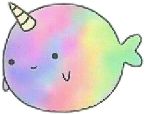 Unicorn Tumblr Whale Rainbow Emoji Sticker Cute Sweet - Unicorn Narwhal PNG with transparent background