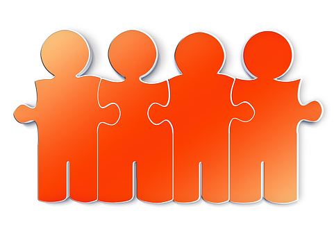 Unified Team Puzzle Pieces PNG with transparent background