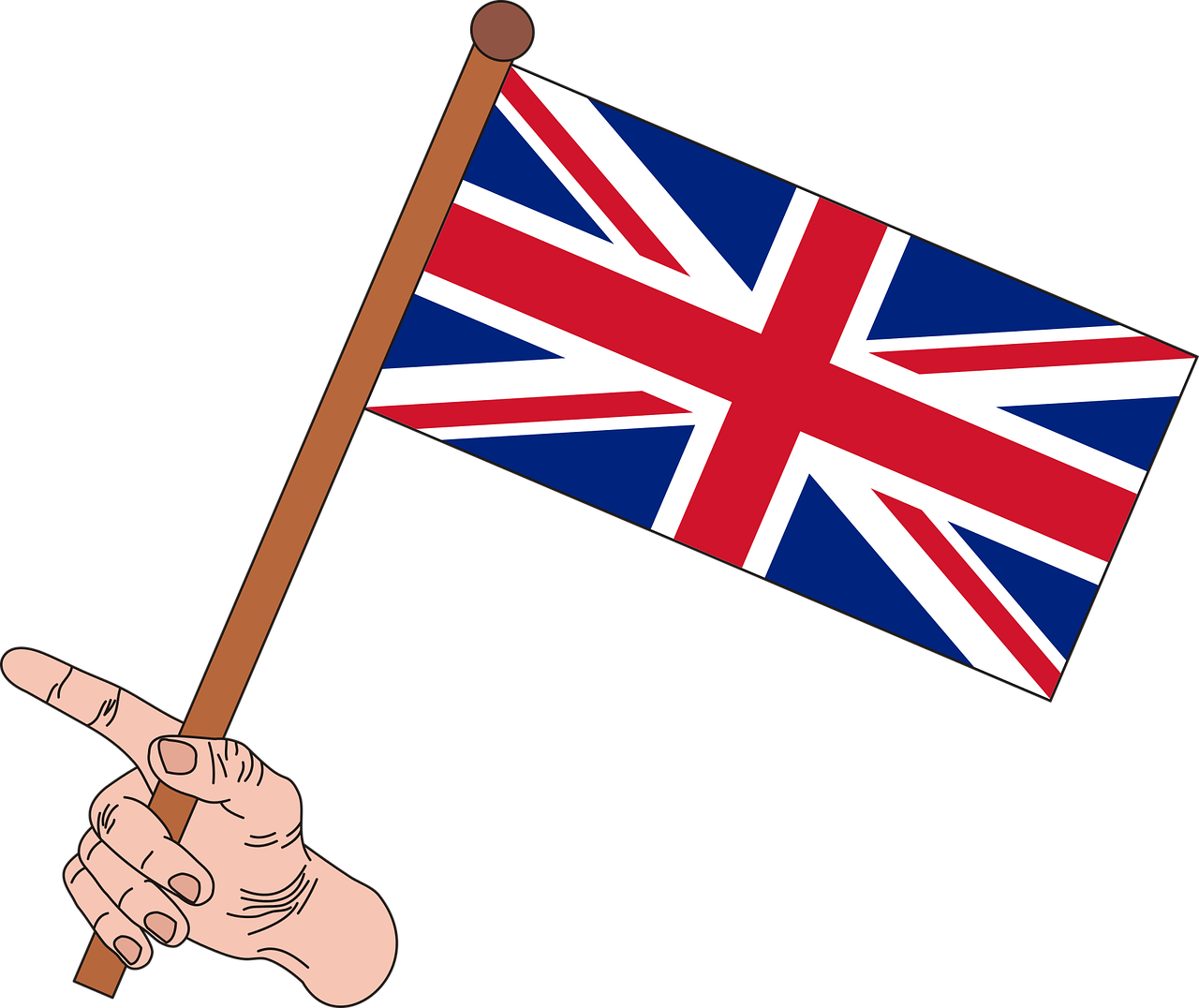 Union Jack Flagin Hand