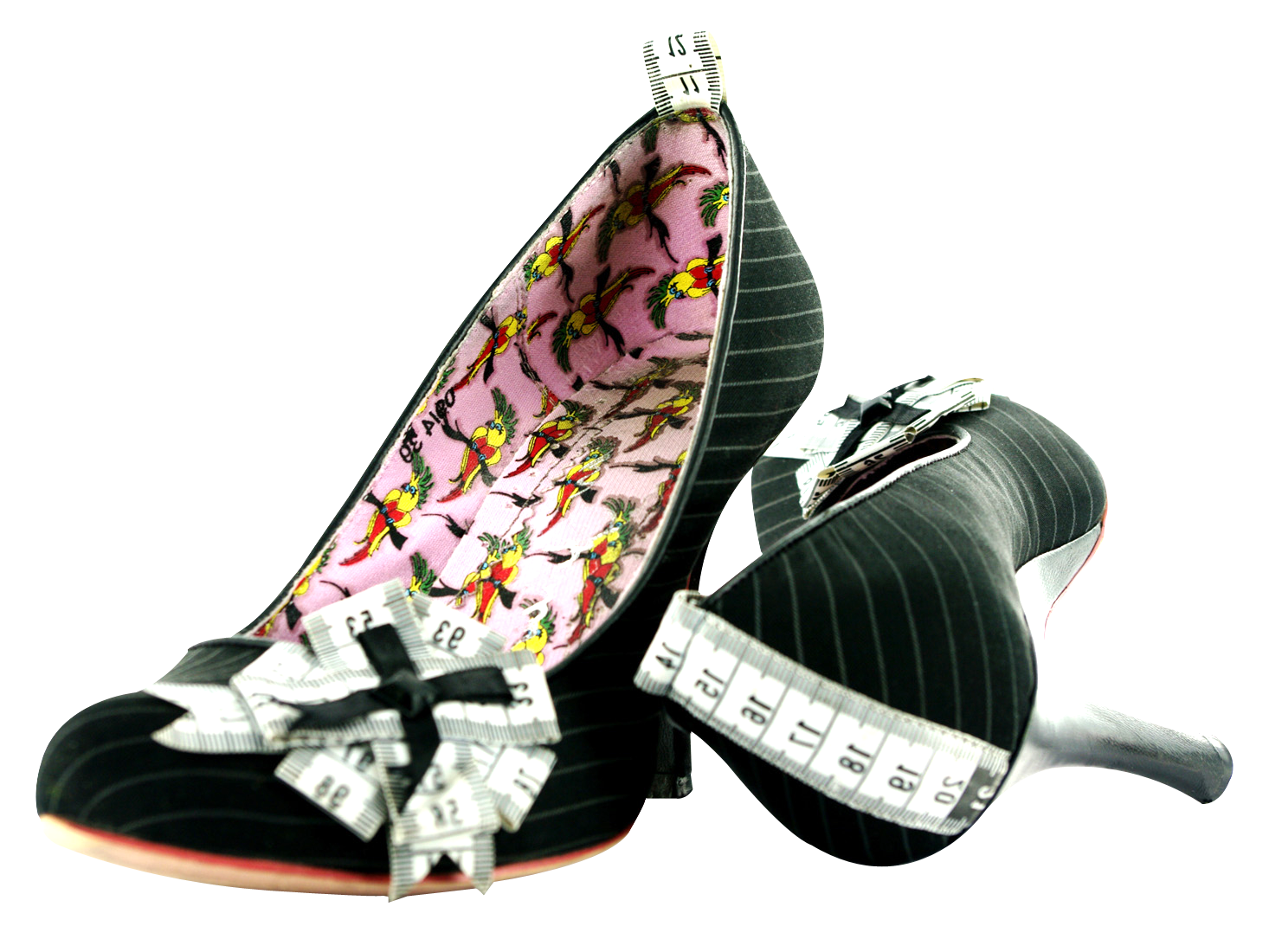 Unique Measuring Tape Heels PNG with transparent background