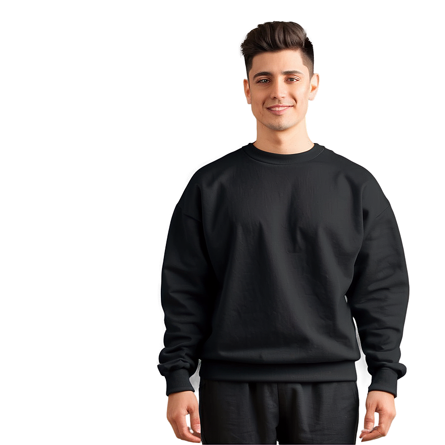 Unisex Black Oversized Sweatshirt Png Jja93