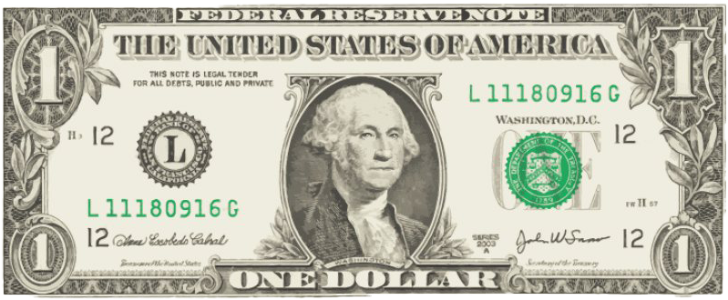 United States One Dollar Bill