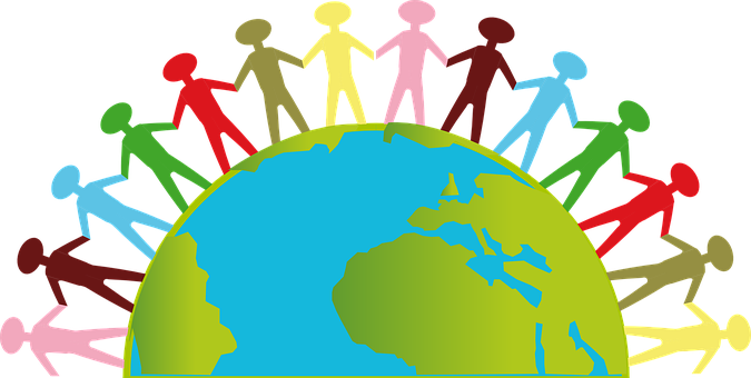 Unity Across Globe Illustration PNG with transparent background