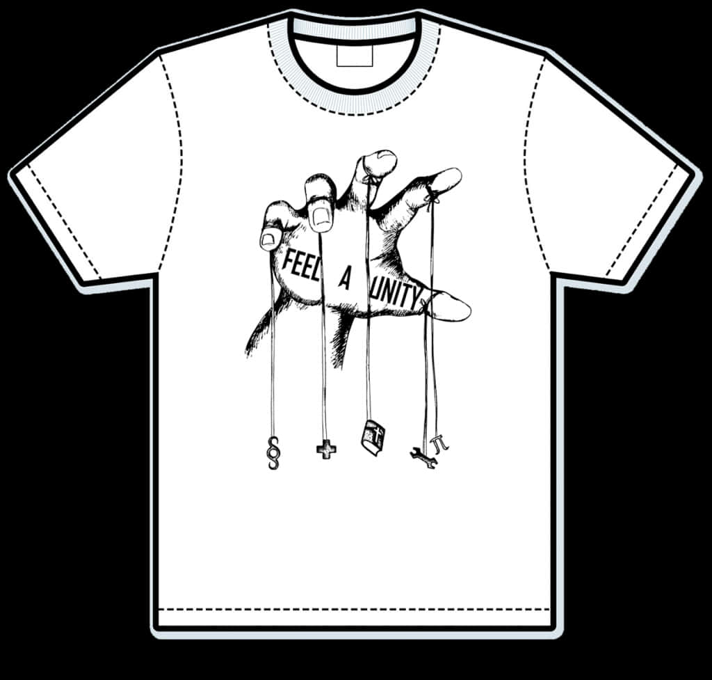 Unity Concept White T Shirt Design PNG with transparent background