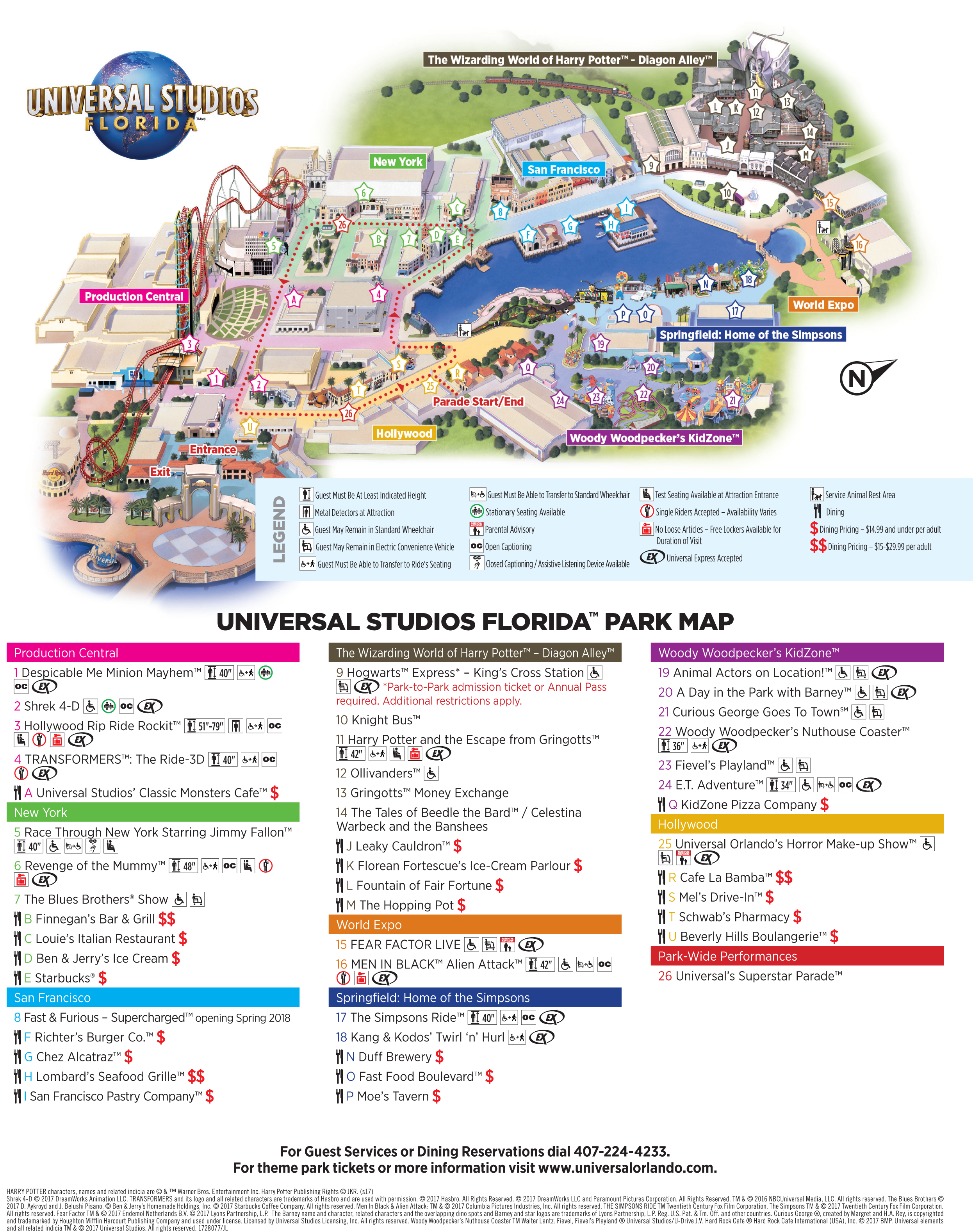 Universal Studios Florida Park Map