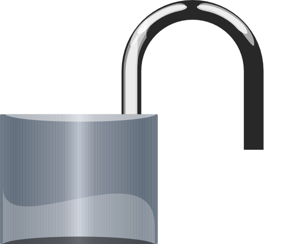 Unlocked Padlock Graphic PNG with transparent background