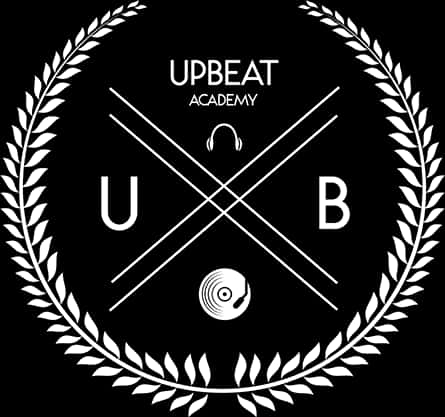 Upbeat Academy Logo Blackand White PNG image with a transparent background, free high-resolution download