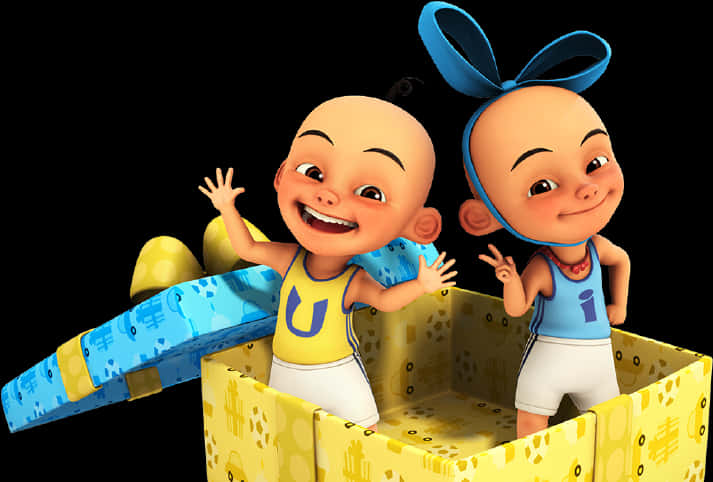 Upin Ipin Cheerful Animated Characters