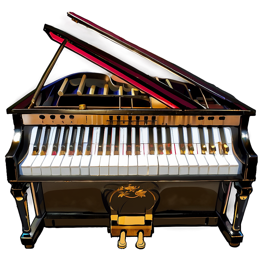 Upright Piano With Brass Pedals Png 90