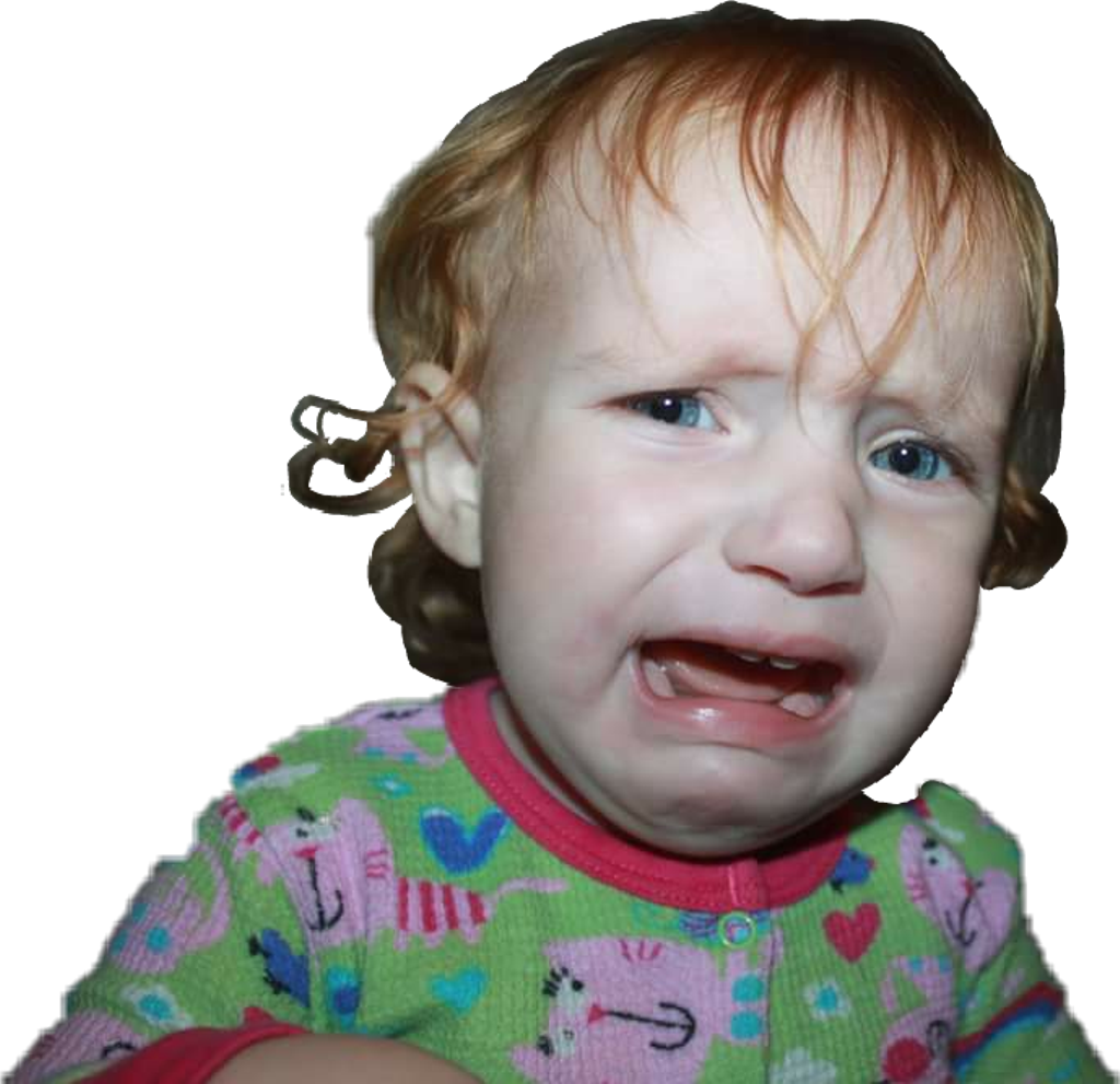 Upset Toddler Crying PNG with transparent background