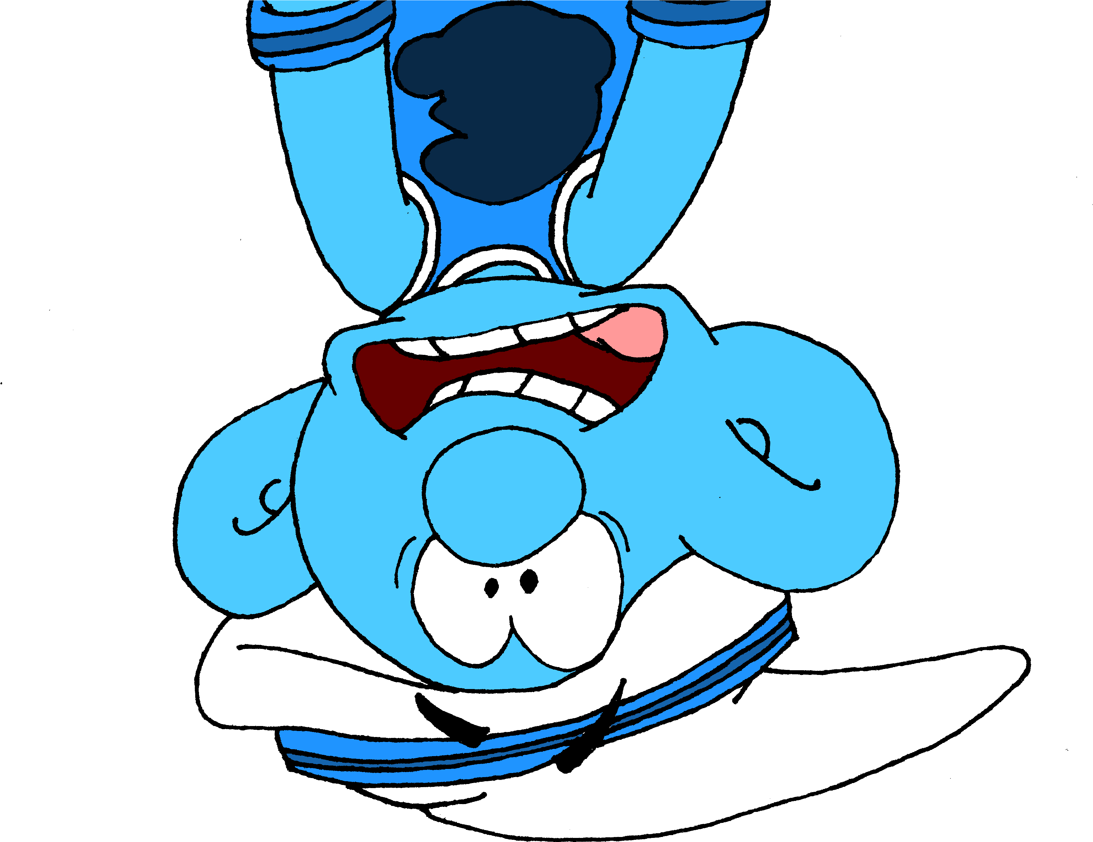 Upside Down Smurf Laughing