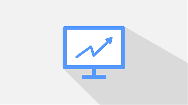 Upward Trend Graphon Monitor PNG with transparent background