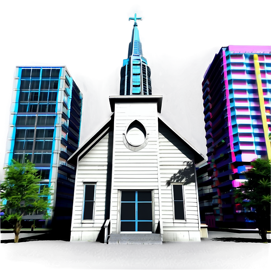 Urban City Church Scene Png 05212024