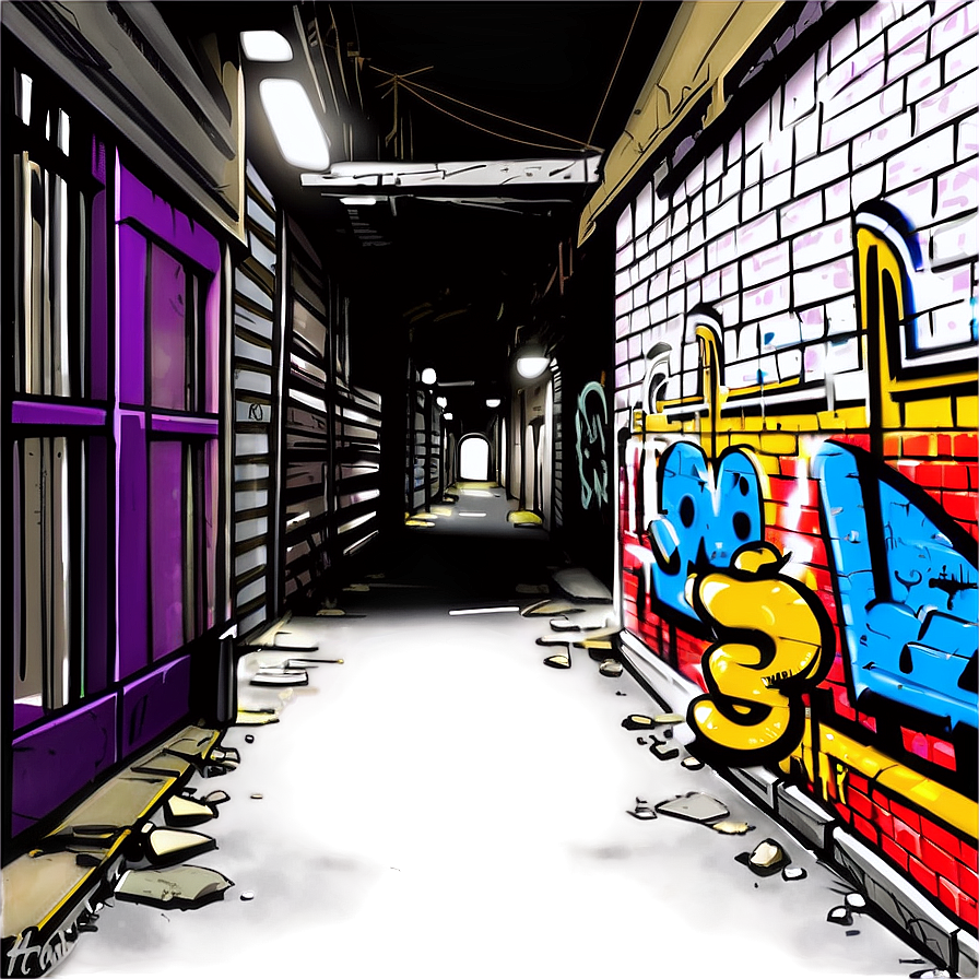 Urban Graffiti Alleyway PNG tne91 PNG with transparent background