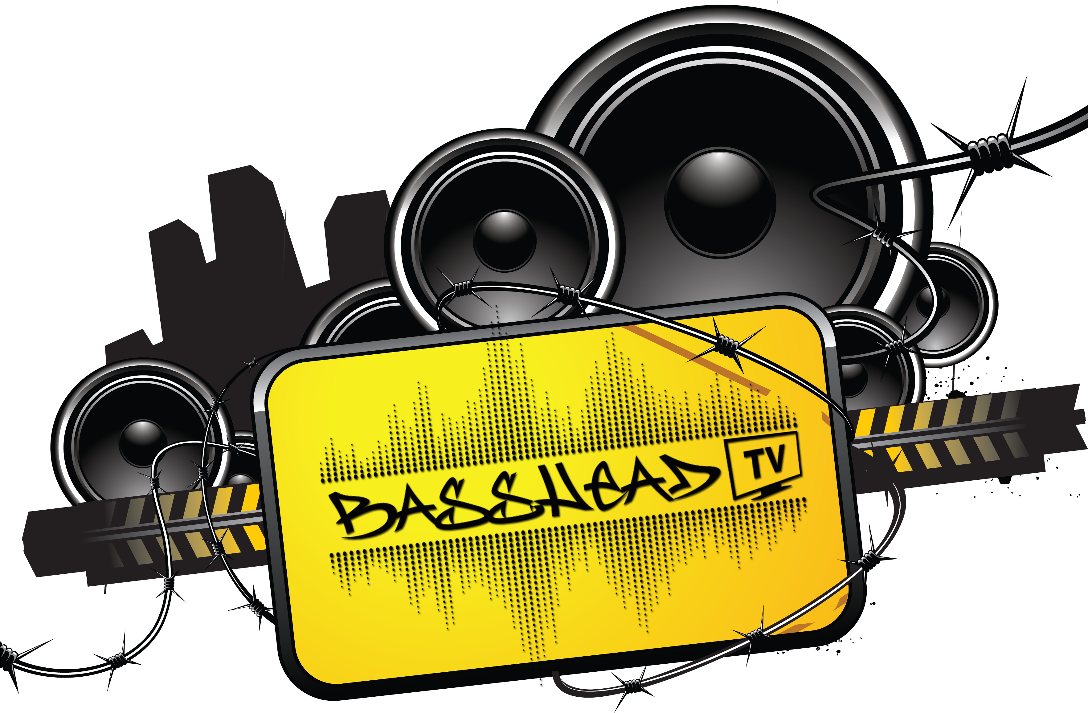 Bass Head Car Audio Clipart Image Freeuse Basshead - Barbwire Splater Paint Psd, HD Png Download PNG image with a transparent background, free high-resolution download