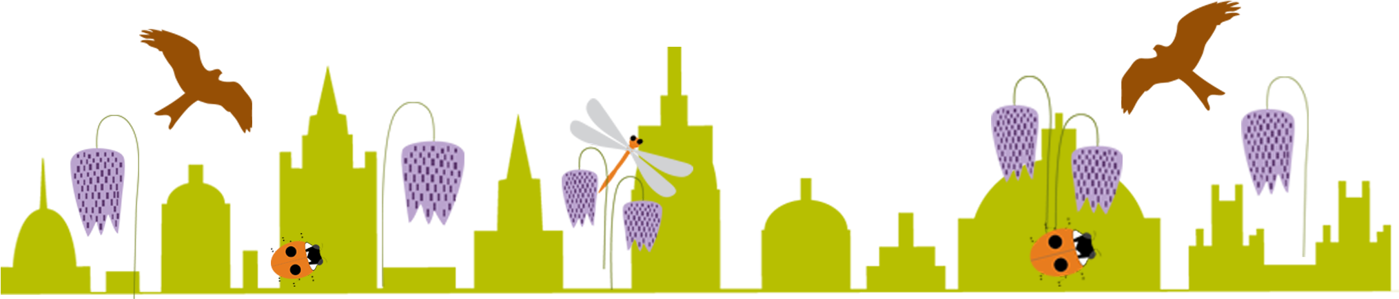 Urban Nature Fusion Illustration PNG with transparent background