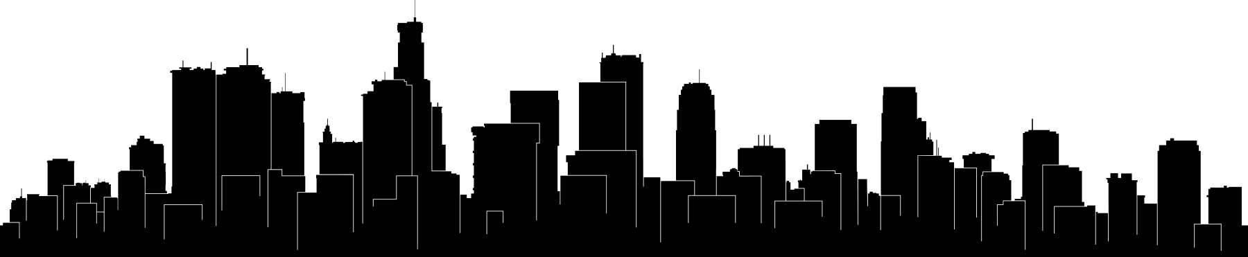 Urban Skyline Silhouette PNG image with a transparent background, free high-resolution download