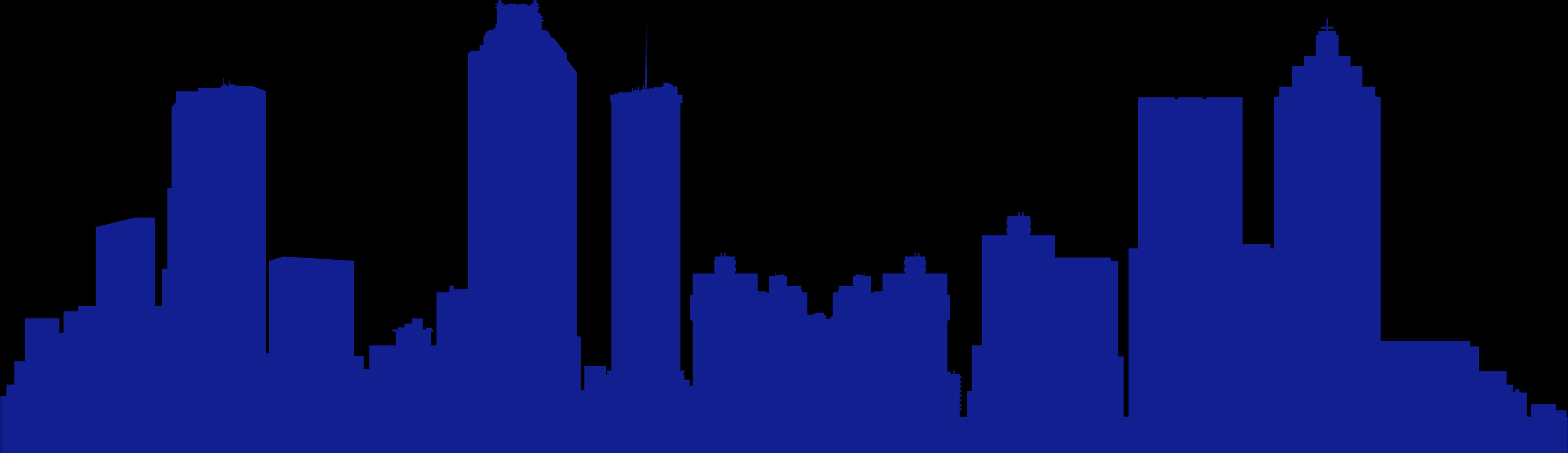 Urban Skyline Silhouette PNG with transparent background