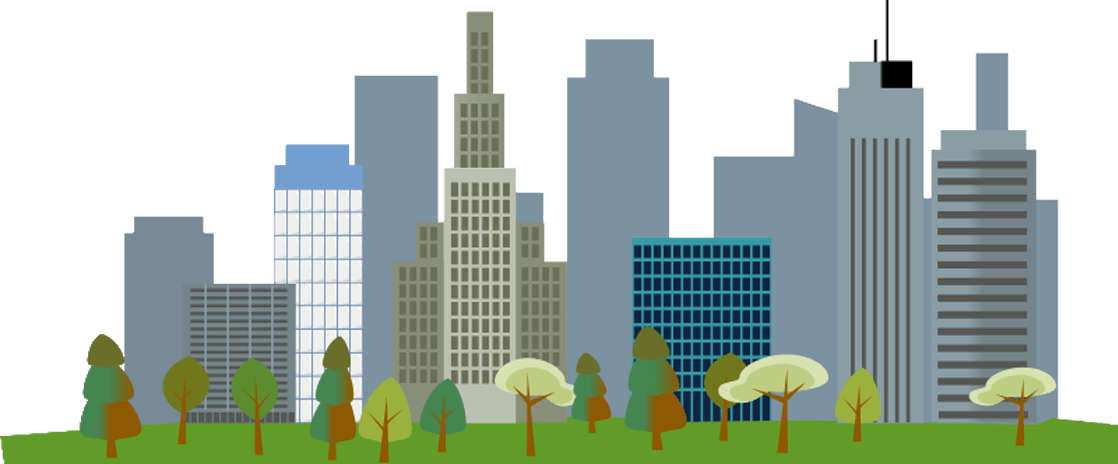 Urban_ Skyline_with_ Greenery_ Vector PNG image with a transparent background, free high-resolution download
