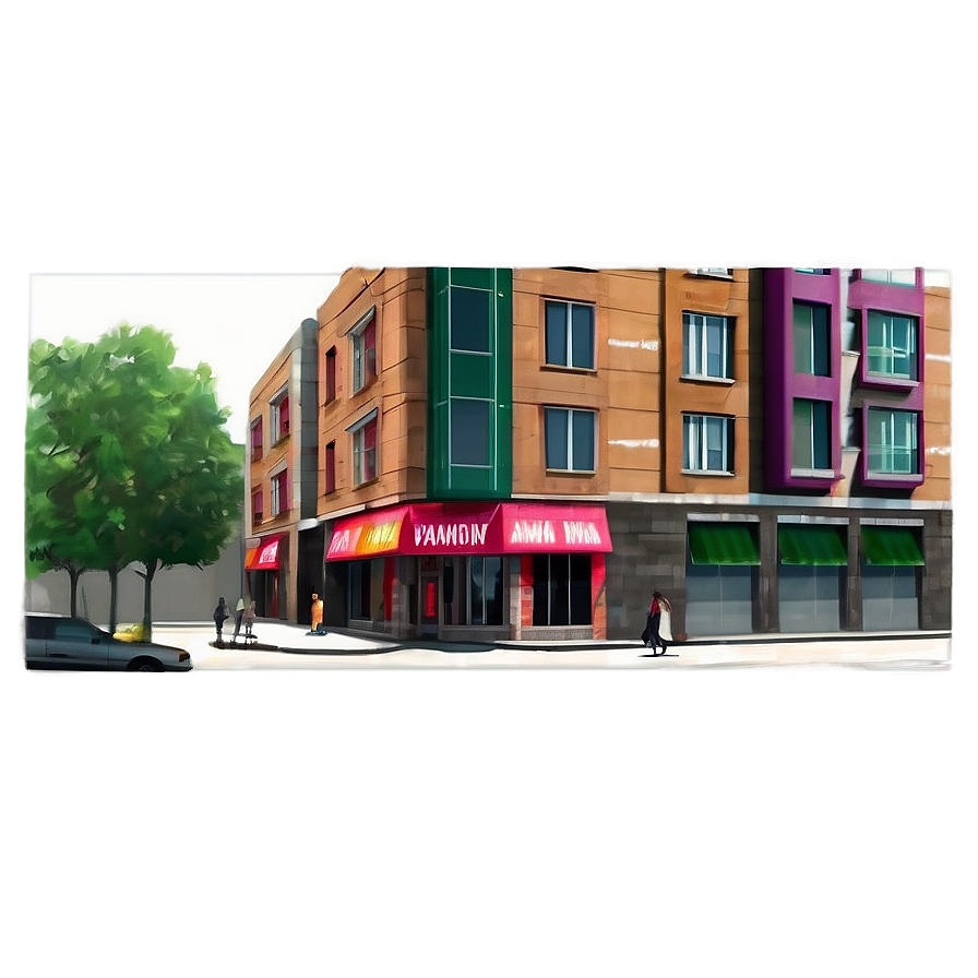 Urban Street Scene PNG 06112024 PNG with transparent background