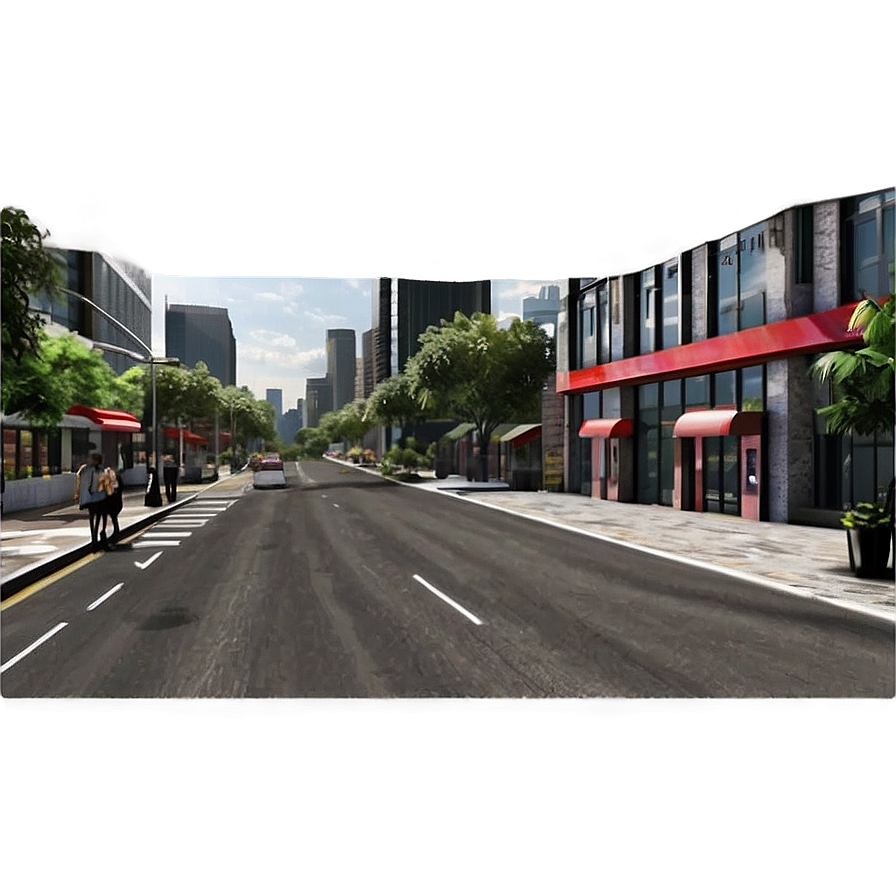 Urban Street Scene PNG onu PNG with transparent background