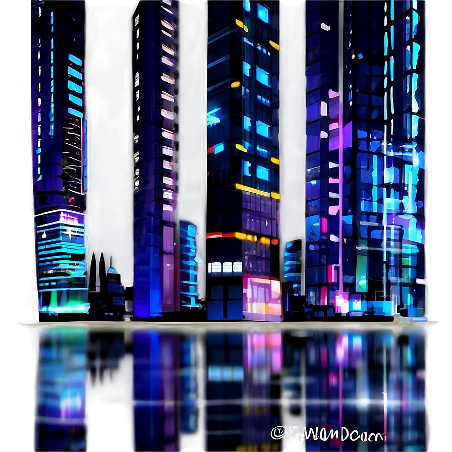 Urban Techno Nightscape Png 64