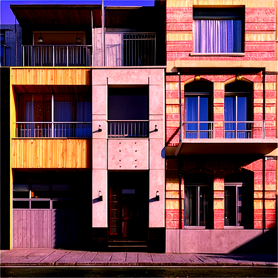 Urban Townhouse Facade Png Imu