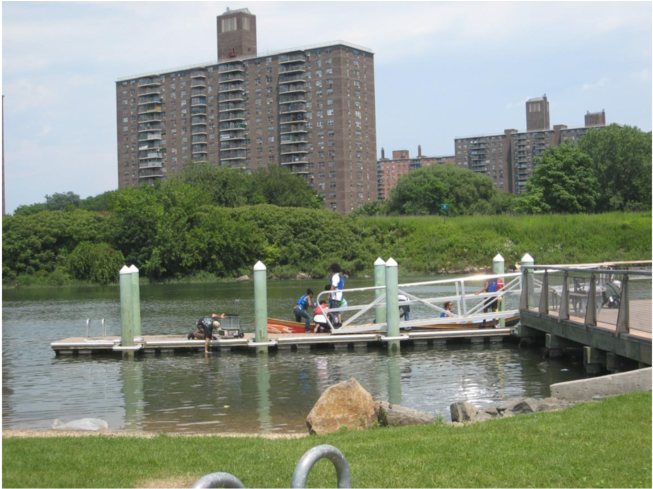 Urban Waterfront Dock Activity PNG with transparent background