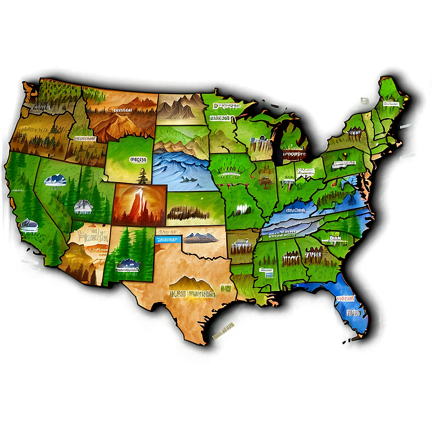 Usa Map With National Parks Png 23