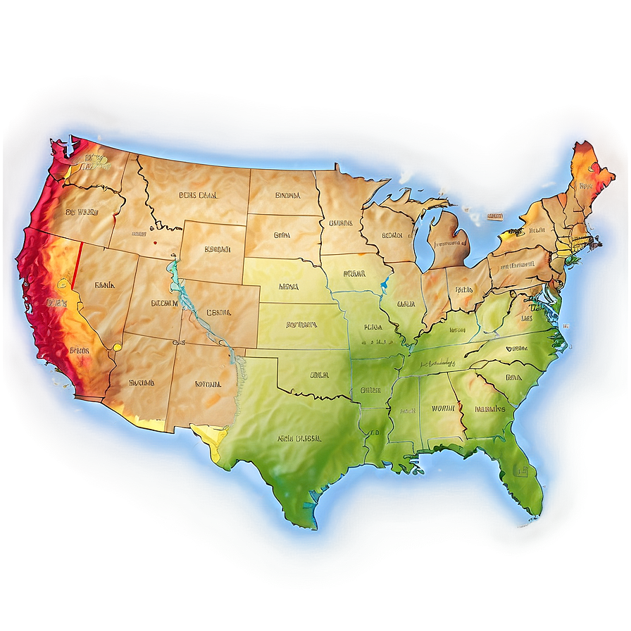 Usa Map With Regions Png Bpc84