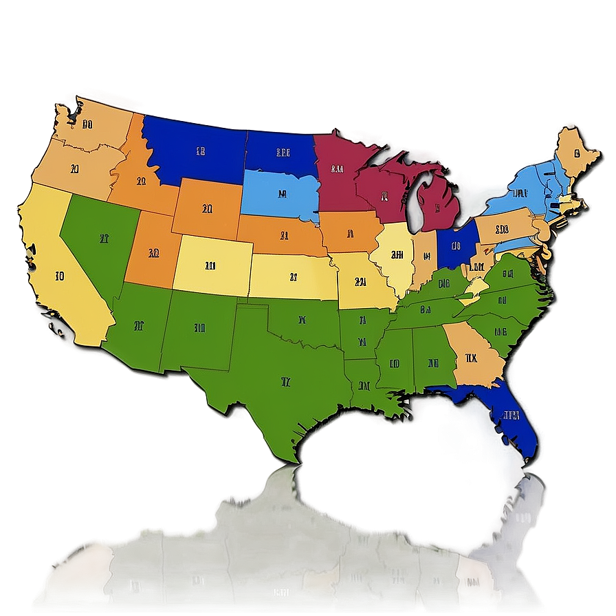 USA Map with States PNG 5 PNG image with a transparent background, free high-resolution download