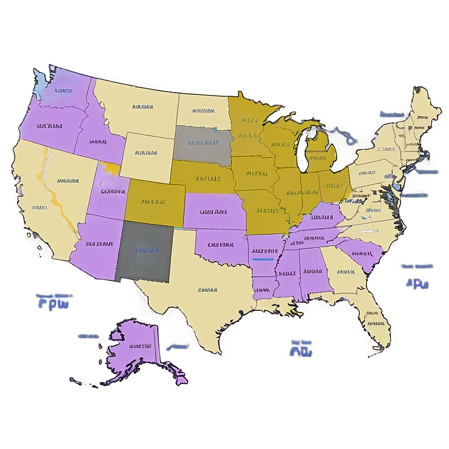 Usa Map With Territories Png Kwt45