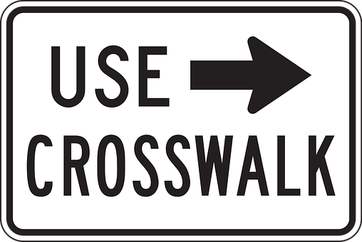 Use Crosswalk Signwith Arrow