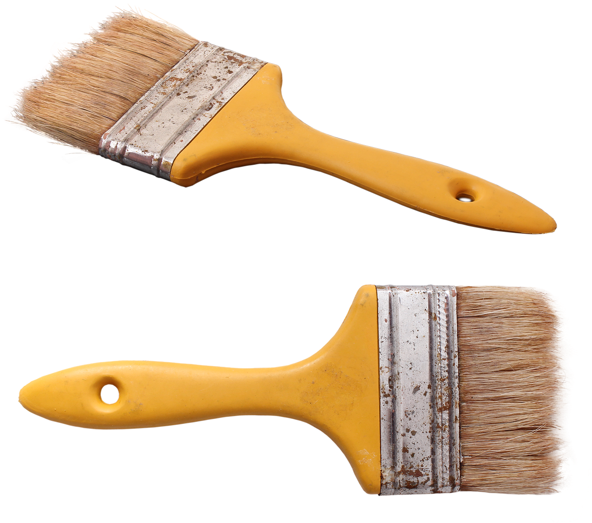 Used Paintbrushes Isolatedon Background