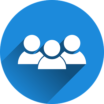 User Group Icon Blue Background PNG image with a transparent background, free high-resolution download