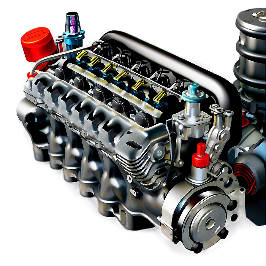 V8 Car Engine Design PNG 06132024 PNG image with a transparent background, free high-resolution download