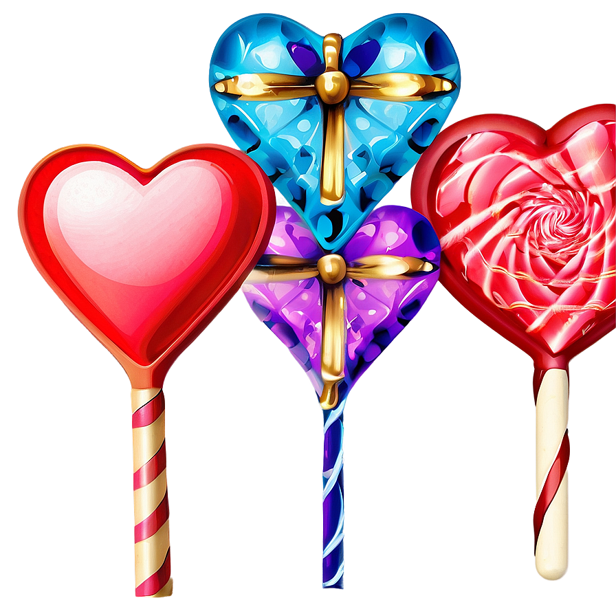 Valentine Heart Lollipop Png 06292024