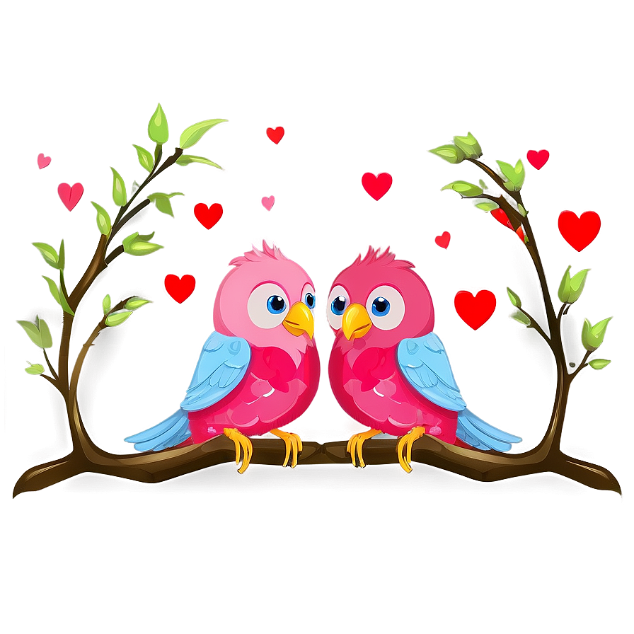 Valentine's Day Lovebirds Png 05242024