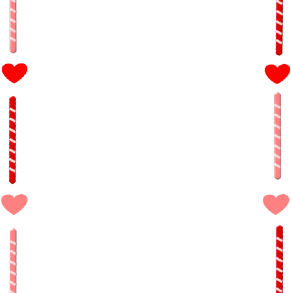 Valentines Day Candy Cane Heart Border