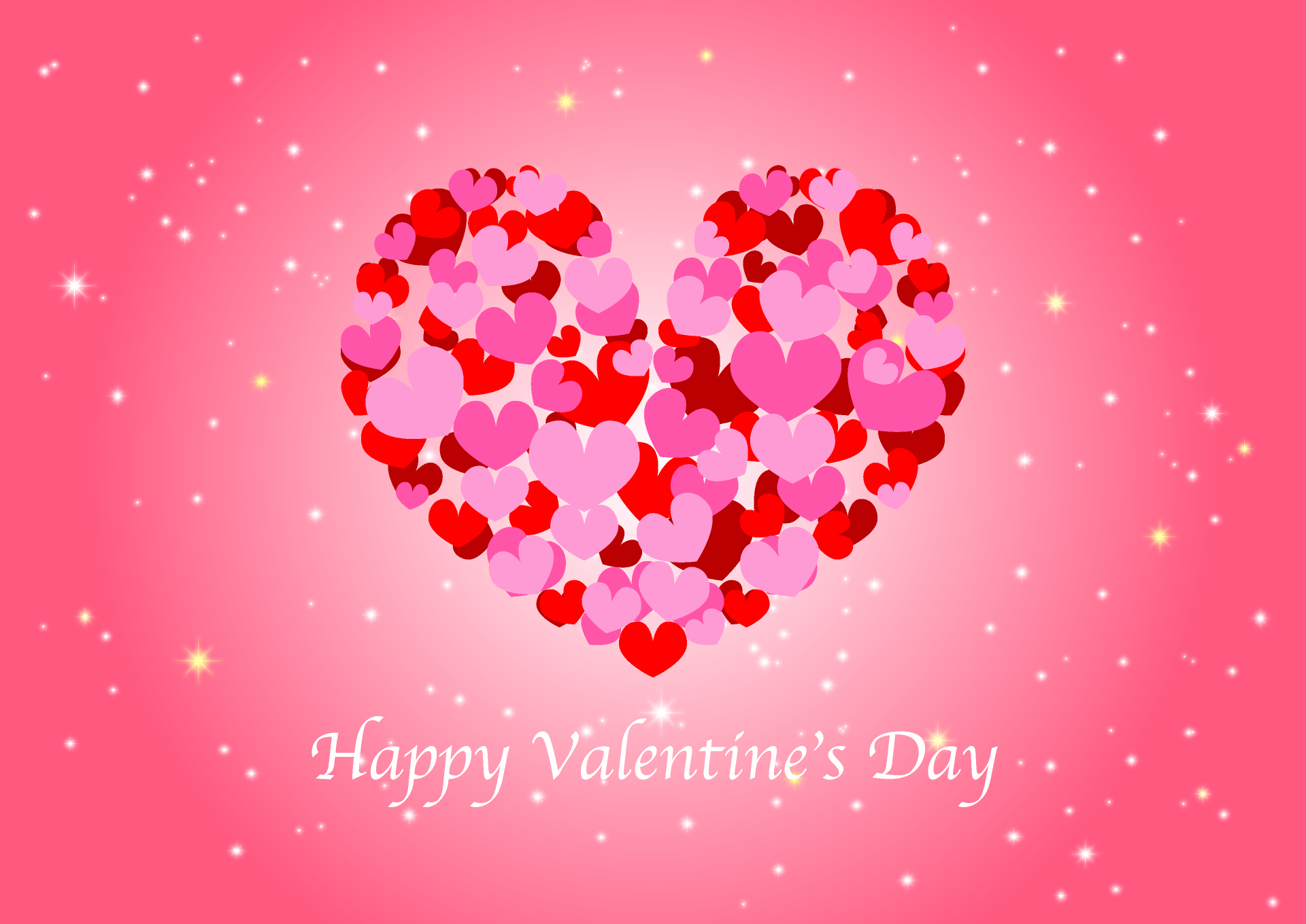 Valentines Day Heart Collage PNG with transparent background