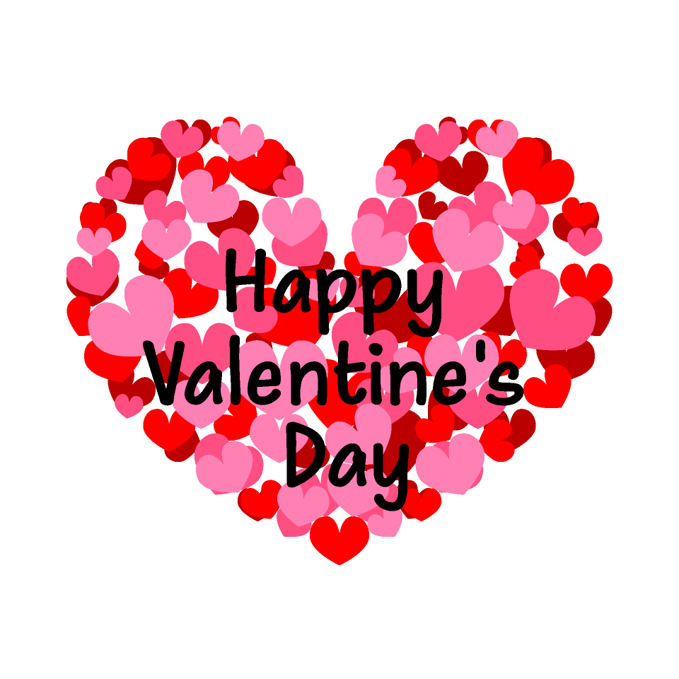 Valentines Day Heart Collage PNG with transparent background