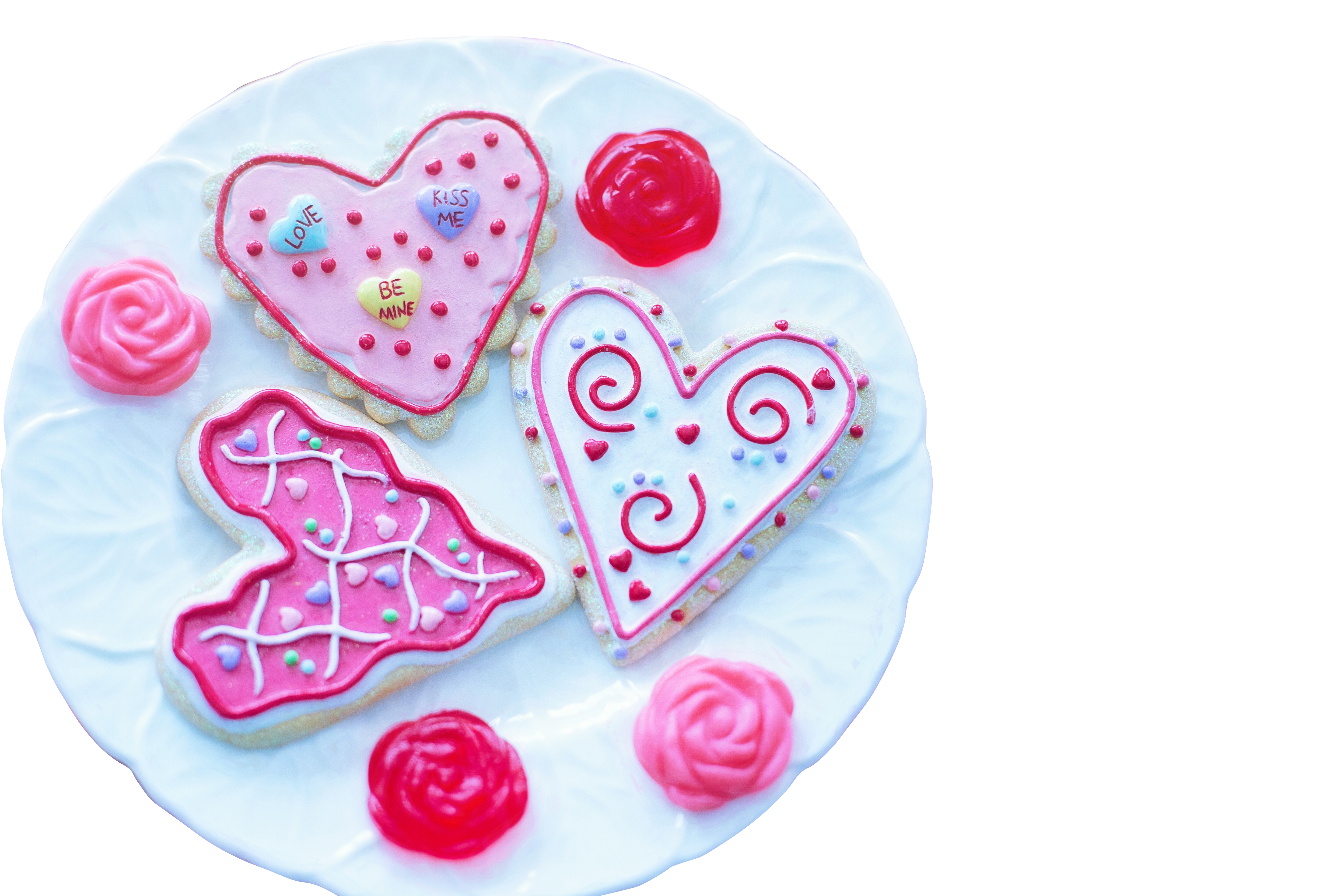 Valentines Day Heart Cookies PNG with transparent background