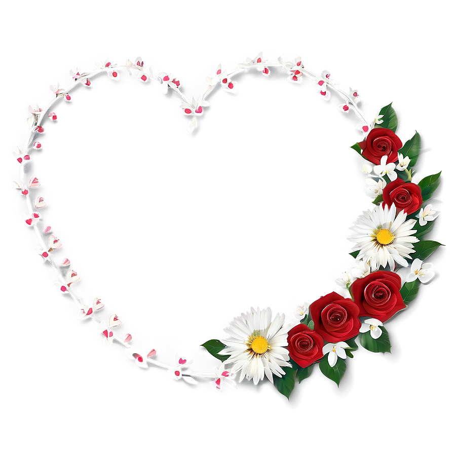 Valentines Day Heart Wreath Png 2